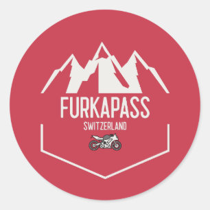 Adesivo Redondo Suiça Furka Pass