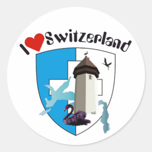 Adesivo Redondo Suíça Suisse Svizzera Svizra Switzerland Kleber
