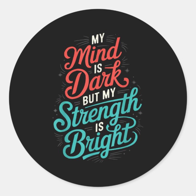 Adesivo Redondo Suicide Awareness Depression Anxiety Mental Health (Frente)