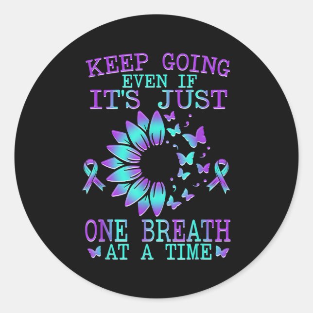 Adesivo Redondo Suicide Awareness Suicide Prevention Suprt Survivo (Frente)