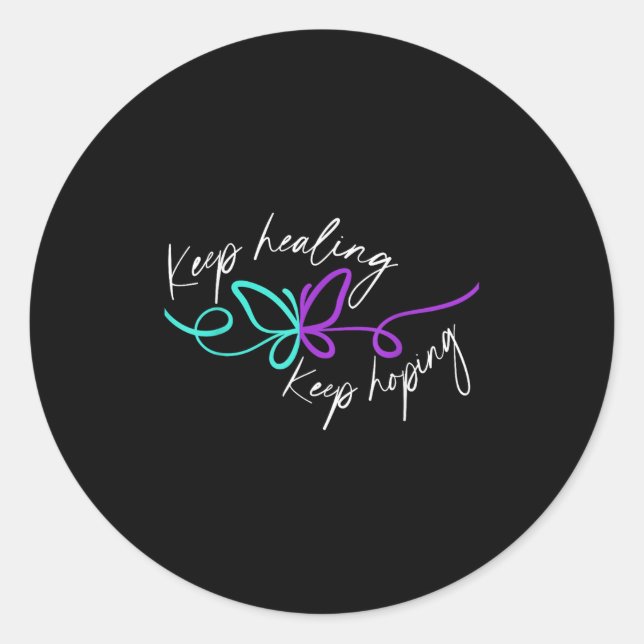 Adesivo Redondo Suicide Awareness Suicide Prevention Suprt Survivo (Frente)