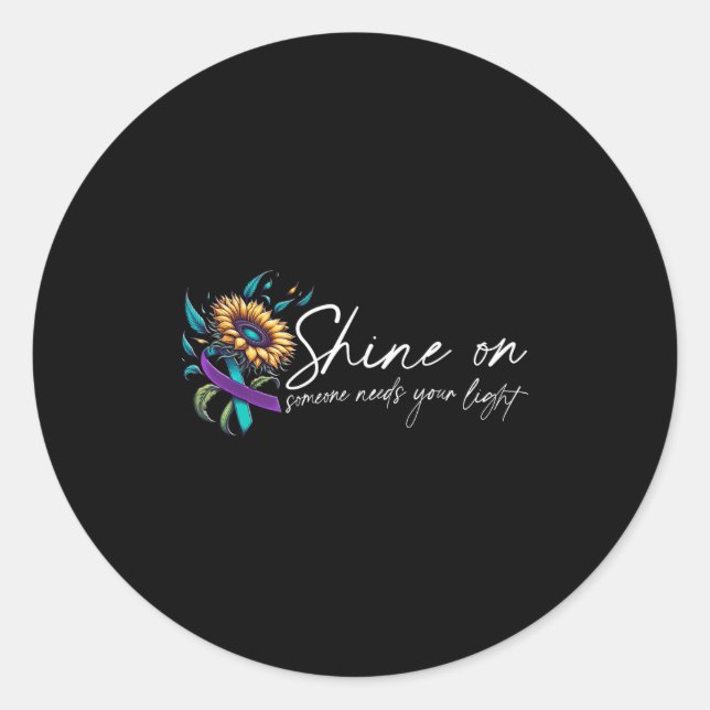 Adesivo Redondo Suicide Awareness Suicide Prevention Suprt Survivo (Frente)