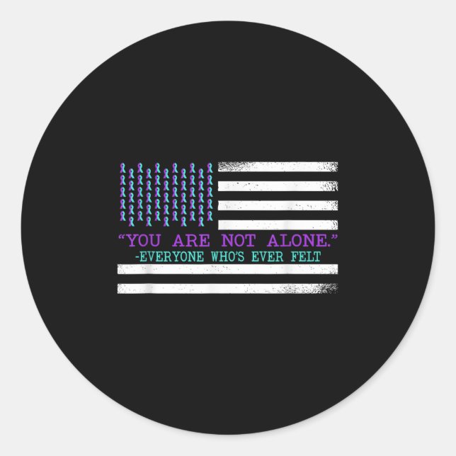 Adesivo Redondo Suicide Awareness Suicide Prevention Suprt Survivo (Frente)