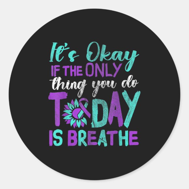 Adesivo Redondo Suicide Awareness Suicide Prevention Suprt Survivo (Frente)