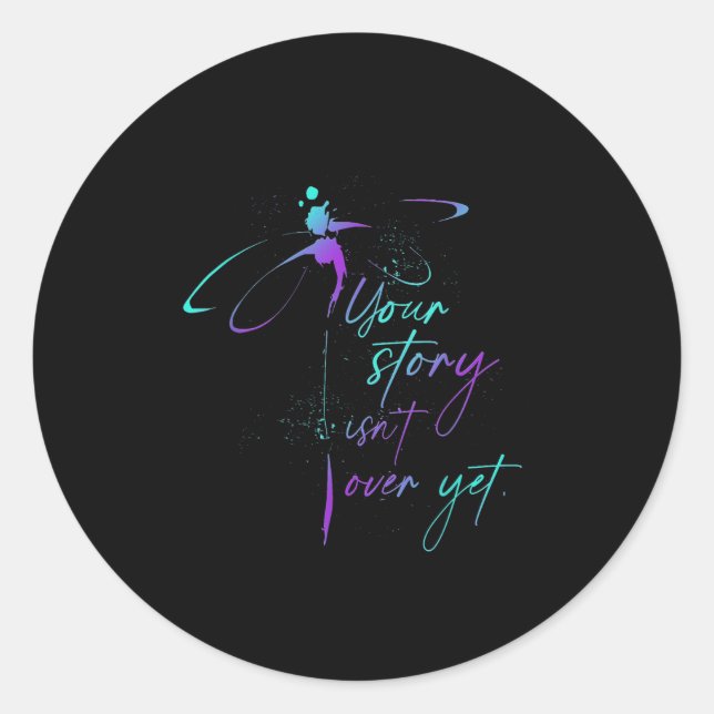 Adesivo Redondo Suicide Awareness Suicide Prevention Suprt Survivo (Frente)