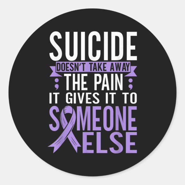Adesivo Redondo Suicide Awareness Suicide Prevention Suprt Survivo (Frente)