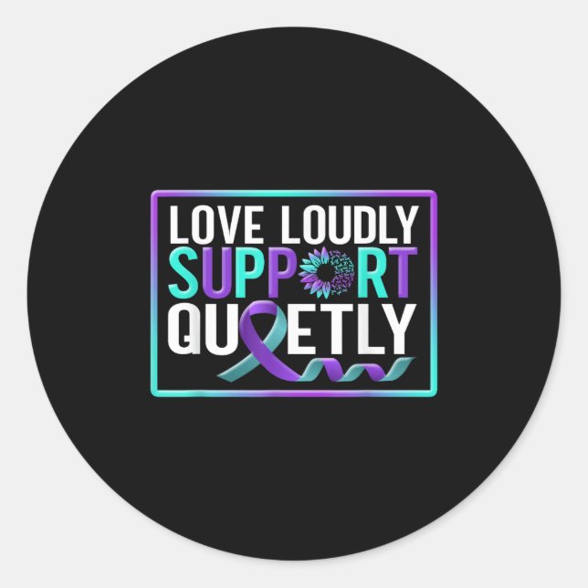 Adesivo Redondo Suicide Awareness Suicide Prevention Suprt Survivo (Frente)