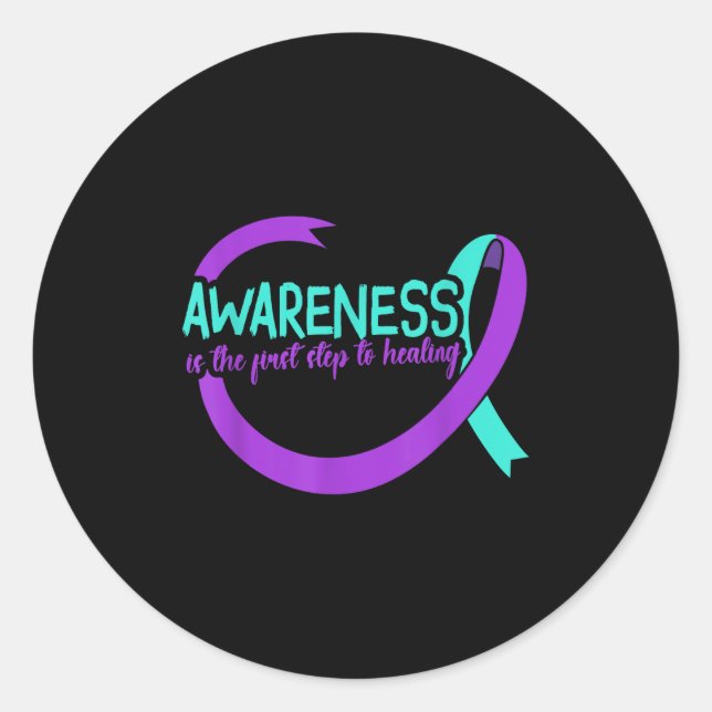 Adesivo Redondo Suicide Awareness Suicide Prevention Suprt Survivo (Frente)