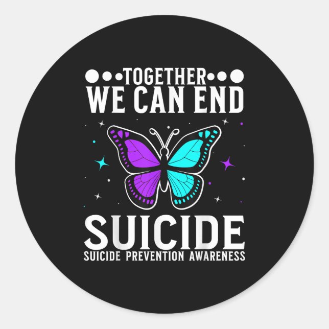 Adesivo Redondo Suicide Awareness Suprt Suicide Prevention Awarene (Frente)
