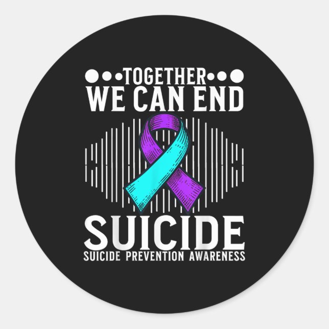 Adesivo Redondo Suicide Awareness Suprt Suicide Prevention Awarene (Frente)