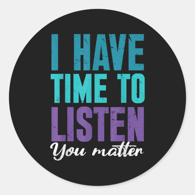 Adesivo Redondo Suicide Prevention You _ I For Suprters  (Frente)