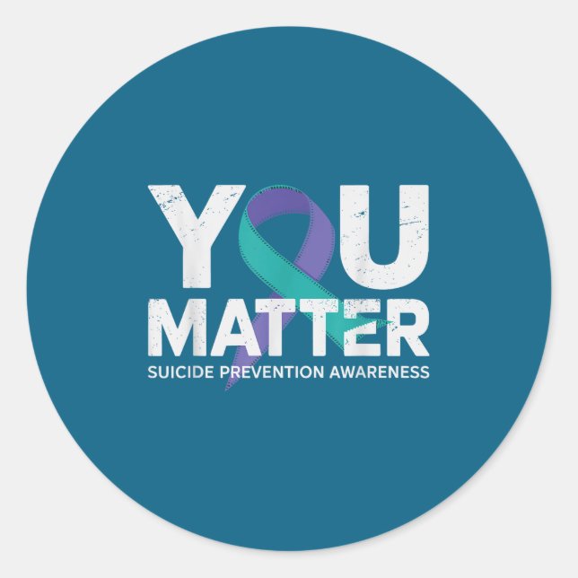 Adesivo Redondo Suicides Prevention Shirts Suicide Awareness  (Frente)