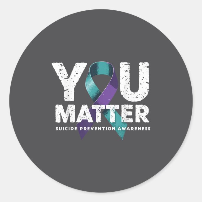 Adesivo Redondo Suicides Prevention Shirts Suicide Awareness  (Frente)