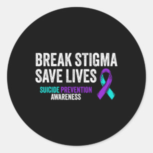 Adesivo Redondo Suicídio Apoio à Prevenção do Suicídio Estigma