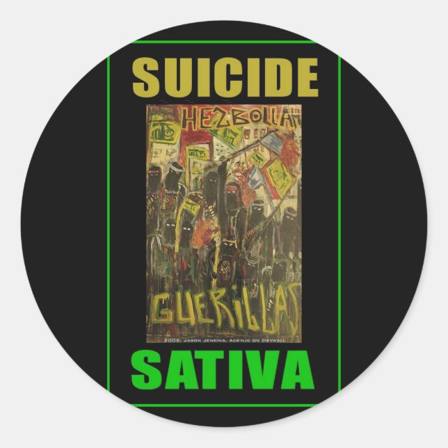 ADESIVO REDONDO SUICÍDIO SATIVA (Frente)