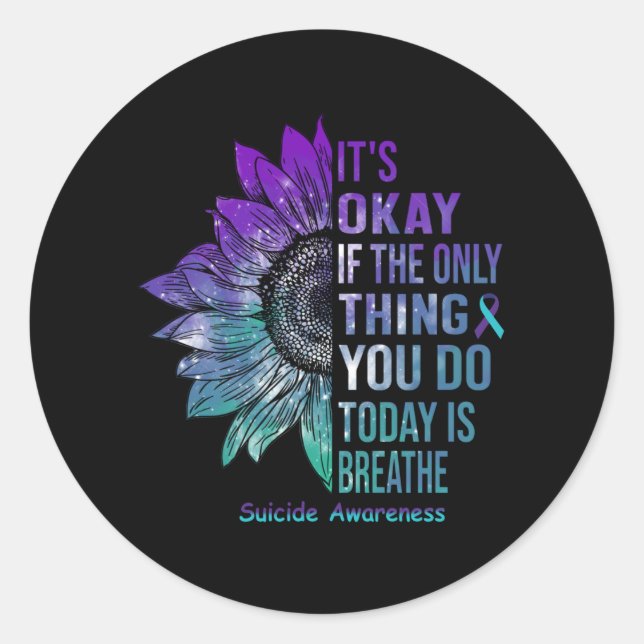 Adesivo Redondo Suicídio Sensibilização Camisa Dossiê De Girassol  (Frente)