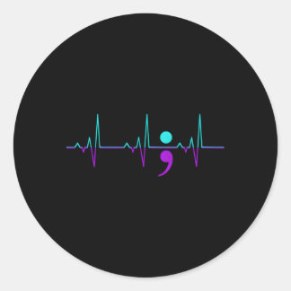 Adesivo Redondo Suicídio Sensibilização Hebeat Feliz Suporte a Fri