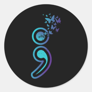 Adesivo Redondo Suicídio Sensibilização para a saúde mental Mês Su