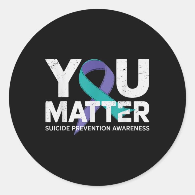 Adesivo Redondo Suicídios Prevenção Camisa Sensibilização Suicida  (Frente)