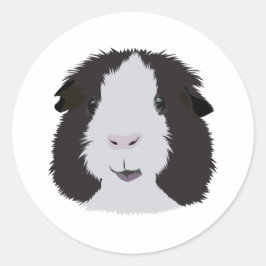 Adesivo Redondo Suíno preto e branco