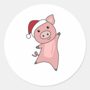 Adesivo Redondo Suínos de Feliz Natal