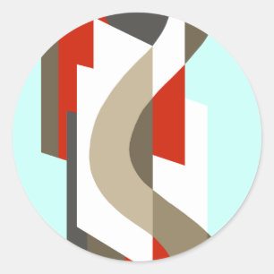 Adesivo Redondo SUISSE: Art Deco Moderne: Escritório 60, Homens Lo