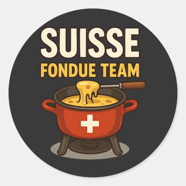 Adesivo Redondo Suisse Fondue Team (Frente)