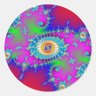 Adesivo Redondo Sujidade Fractal Colorida