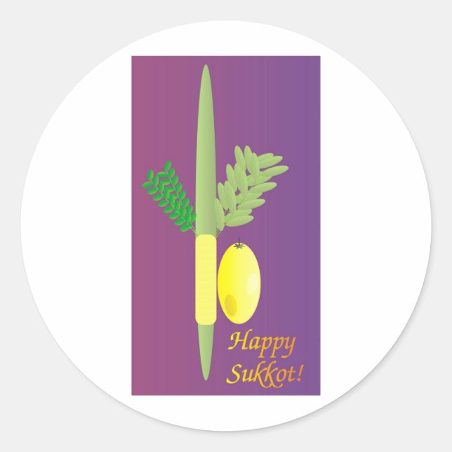 Adesivo Redondo Sukkot 4 minim (Frente)