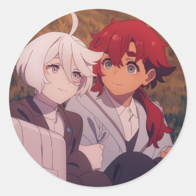 Adesivo Redondo SuleMio | Suletta Mercury e Miorine Rembran (Frente)