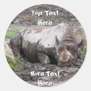 Adesivo Redondo Sulking Rhino Stickers
