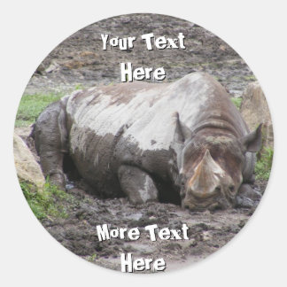 Adesivo Redondo Sulking Rhino Stickers
