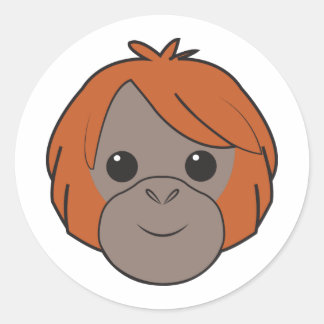 Adesivo Redondo Sumatran Orangutan Stickers