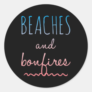 Adesivo Redondo Summer Beaches Bonfire Adorava Dizer Férias Férias