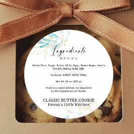 Adesivo Redondo Summer Botanical Farmers Market Bakery Ingredient