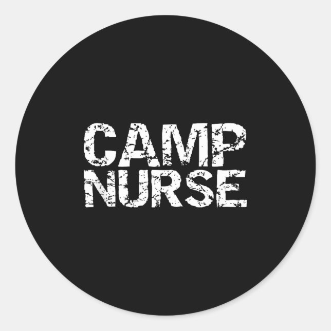 Adesivo Redondo Summer Camp Nurse Gift Appreciation Idea For Camp  (Frente)
