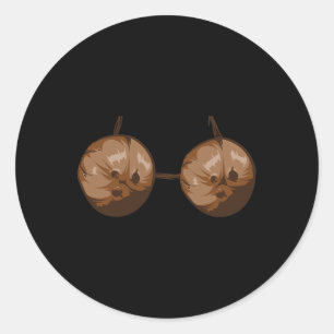 Adesivo Redondo Summer Coconut Bra Halloween Figurino De Fato Gi