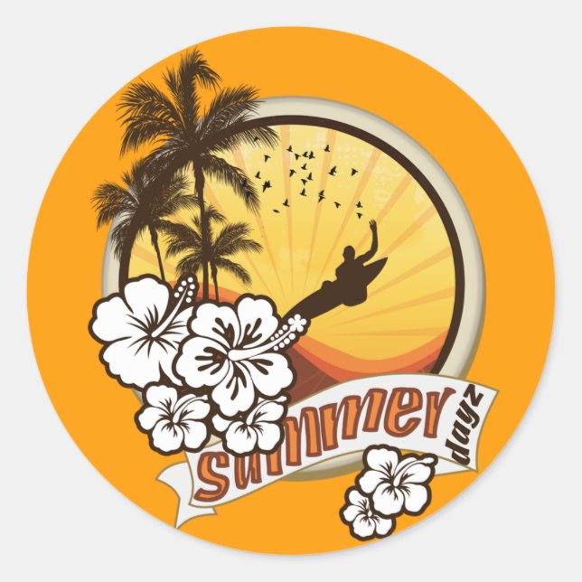 Adesivo Redondo Summer Dayz (Frente)