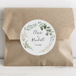 Adesivo Redondo Summer Floral Green Foliage Wedding