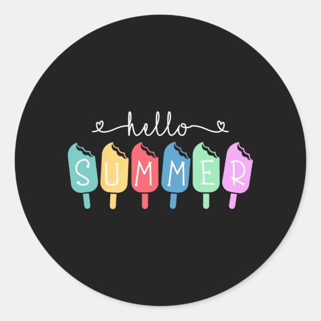 Adesivo Redondo Summer Happy, Professor do último dia (Frente)