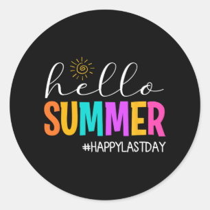 Adesivo Redondo Summer Happy, Professor do último dia na escola