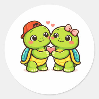 Adesivo Redondo Summer Love Hearts