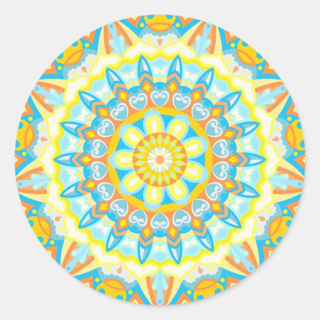 Adesivo Redondo Summer Mandala (Frente)