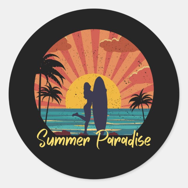 Adesivo Redondo Summer Paradise (Frente)