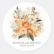 Summer Peach e Green Floral Weding