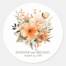 Summer Peach e Green Floral Weding