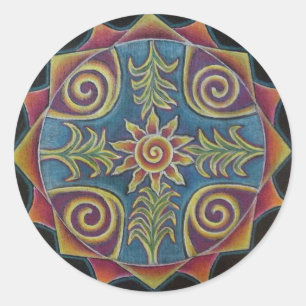 Adesivo Redondo Summer Sun Mandala