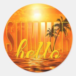 Adesivo Redondo Summer Sun Travel