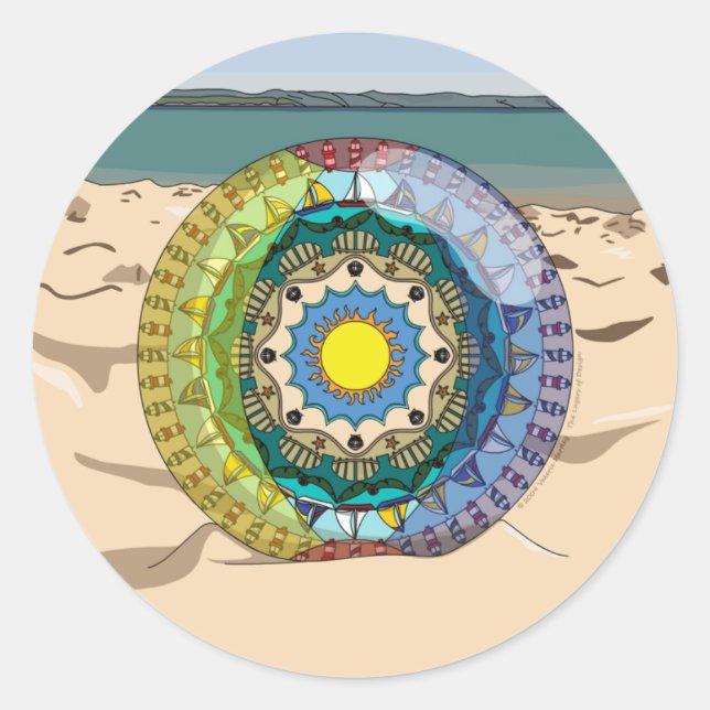 Adesivo Redondo Summer Sunshine Sticker (Frente)