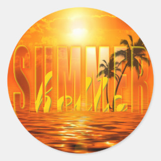 Adesivo Redondo Summer Travel Exotic Palmen Sonne